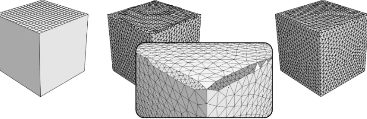 Figure 11: Remeshing problem due to the use of normal lifting on gaps with di ff erent resolutions on both sides