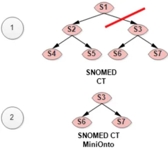 Fig. 1    Concepts reduction in SNOMED CT using the part of ontol- ontol-ogy without loss of relevant information