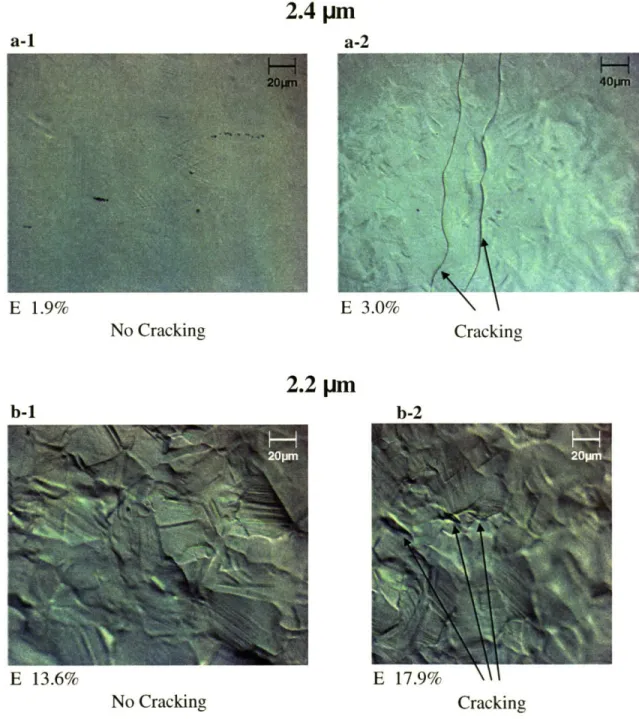Figure  5-1  Micrographs  from  bending  tests  carried  out  on  4-3136  films  cured  at  a temperature  of  177°C