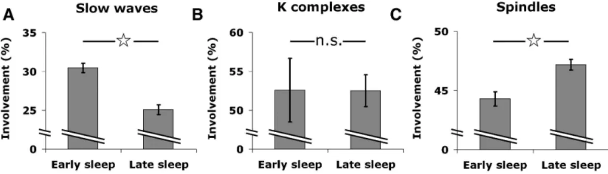 Figure 1-7A provides an example of mean slow waves in depth EEG of different brain  structures in one individual, revealing a propagation trend from medial frontal cortex to  the  MTL  and  hippocampus