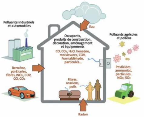 Figure 0.1 : Les sources de pollution de l'air intérieur 