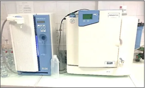 Figure 2.9: Système de purification d'eau ELGA utilisé au Laboratoire de chimie du Labotroire  d’Aérologie 