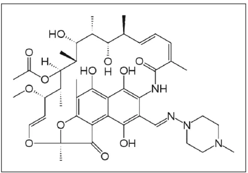 Figure 4 : Structure de la rifampicine                     (Taha et al., 2006). 