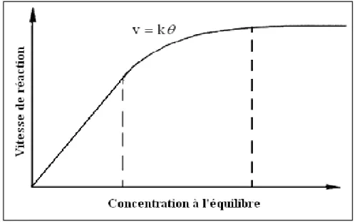 Figure 10 : Variation de la vitesse de réaction en fonction de la concentration en polluant à  l’équilibre  [133]
