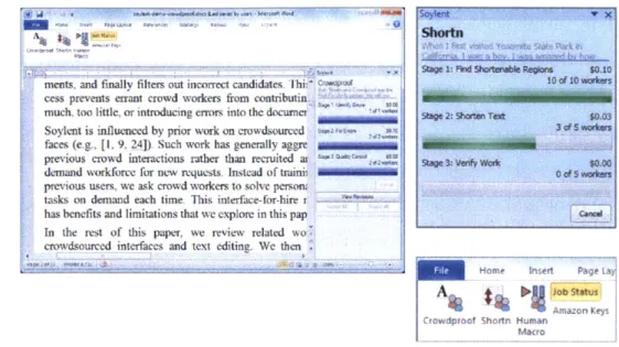 Figure  3-1:  Soylent  adds  a set  of commands  and  a status  bar  to  Microsoft  Word