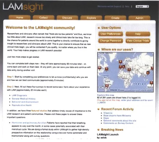 Figure  4-1:  The LAMsight  Home  Page