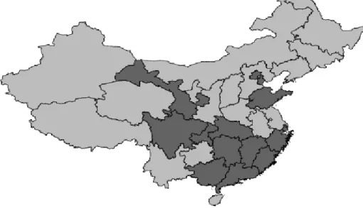 Figure 1.A1: Map of Provinces in Sample