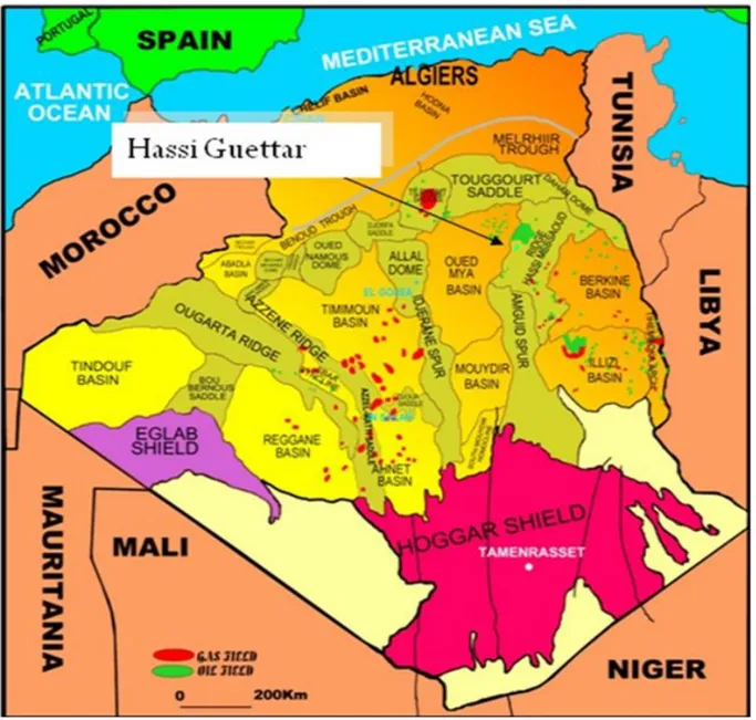 Figure I.2: Carte des bassins sédimentaires sahariens de l’Algérie. (Kennedy et al, 2009) 