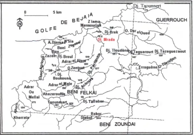 Fig.  IL2:  Localisation géographique du site d'étude  (D'après.  Obert,  1981)  (modifi~) 