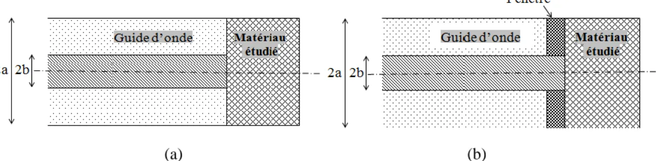 Figure II.5. Schéma 2D de la cellule SuperMit: (a) pour solides, (b) pour liquides  II.4.1
