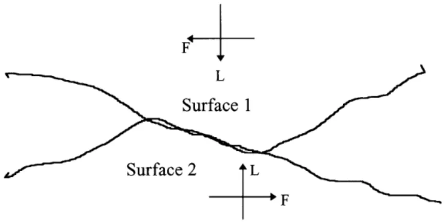 Figure  1.4  Schematic  illustration  of two  interacting  surface  asperities.