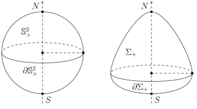 Figure 1.1.1 – S 2 et une surface de r´ evolution de Zoll