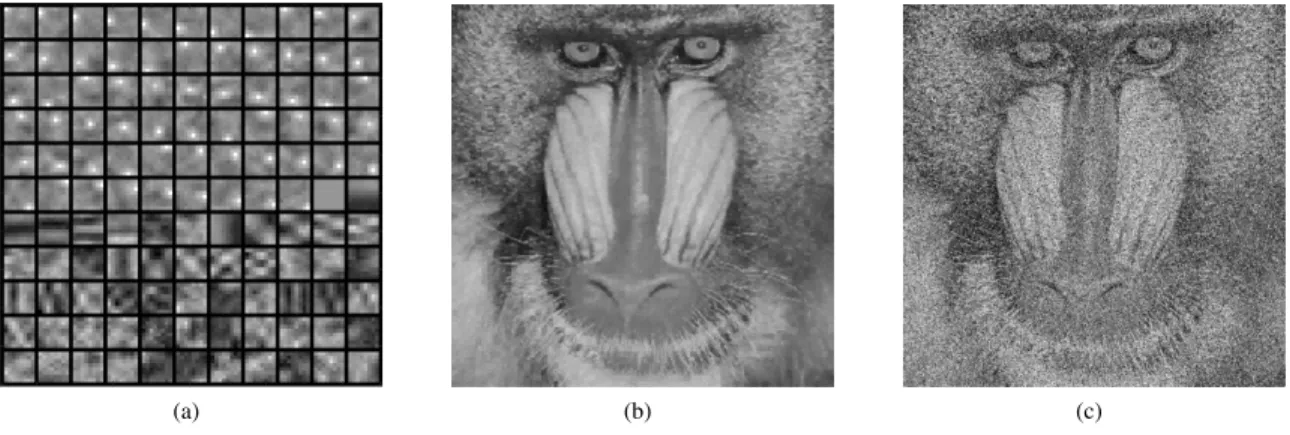 Fig. 1. PRDL example: Image original is the 512 × 512 “mandrill” picture, measurements are noisy CDPs (obtained using two ternary masks)