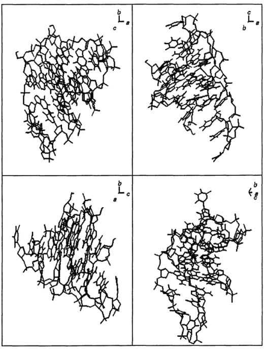 Figure 1.3:  Four views of the crystal  structure  of G 4 T 4 G 4 .