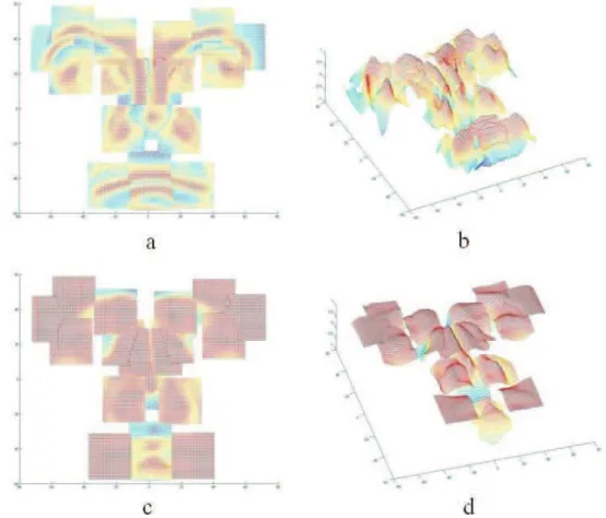 Figure 2.12: Correlation meshes from two viewpoints. Actually these meshes are in four dimension space, where the first three dimensions are x, y, z and the last one is correlation values