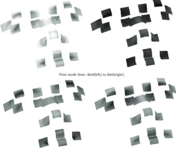 Figure 2.16: SFAM learnt from Bosphorus dataset: variations of the two first local texture modes