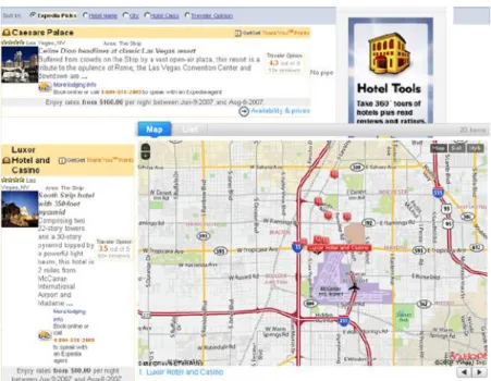 Figure 2.2 Original website with its “margmashed” counterpart 
