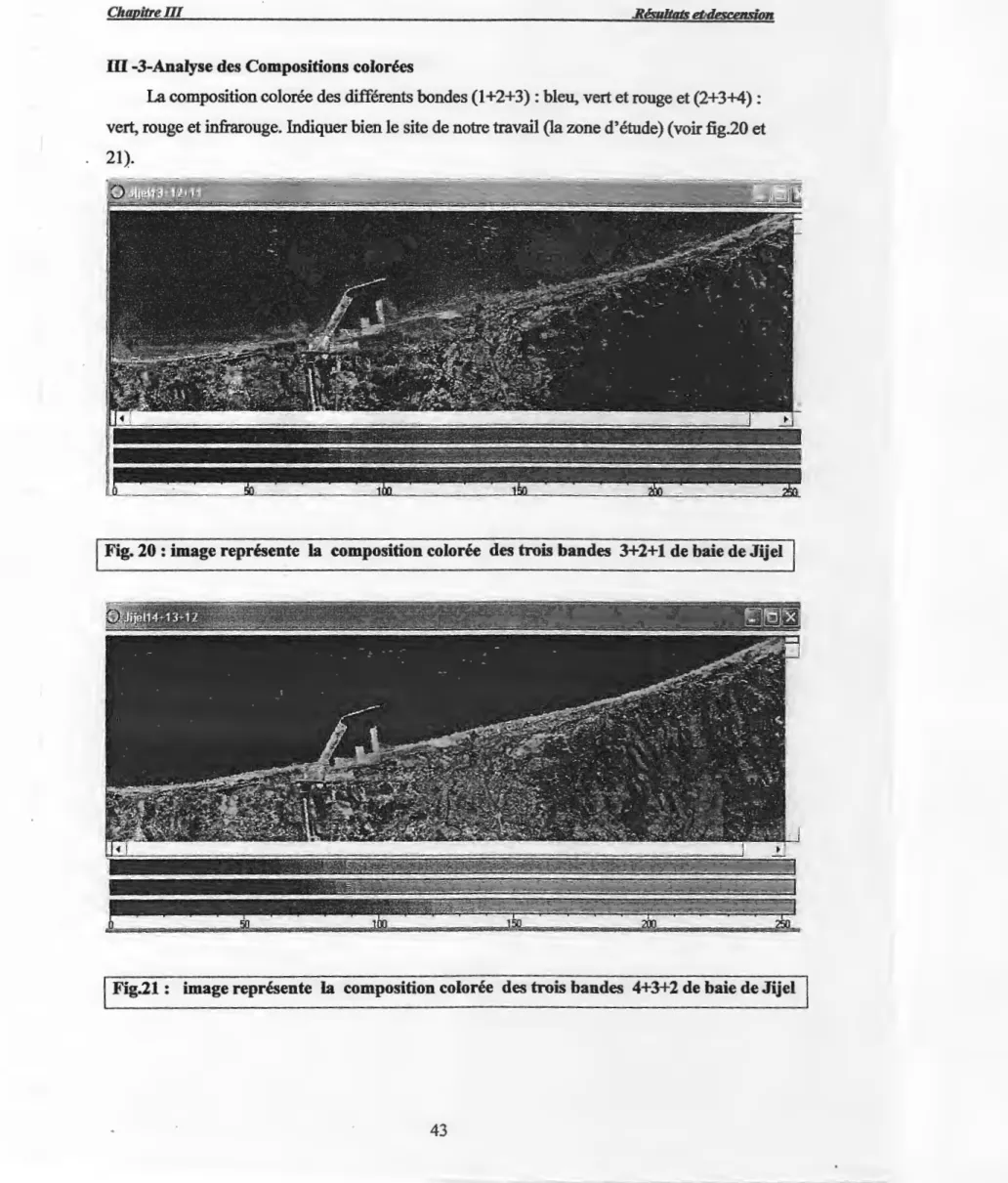 Fig. 20: image représente  la  composition colorée  des trois bandes  3+2+1 de baie de Jijel 