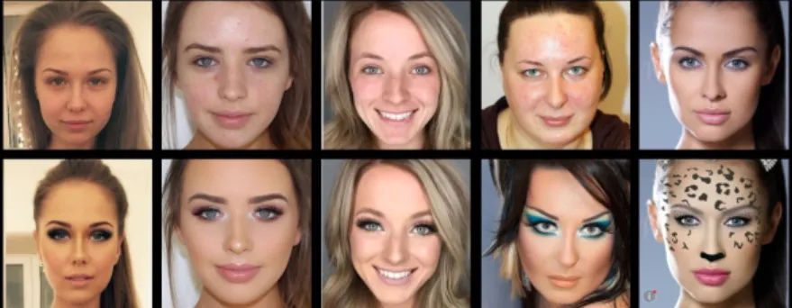 Figure 1.9: Comparisons between before and after makeups. Top: before makeups.