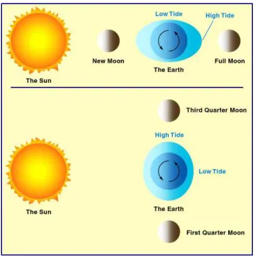 Figure 1.1 – Formation of tides range and marine currents are typically low.