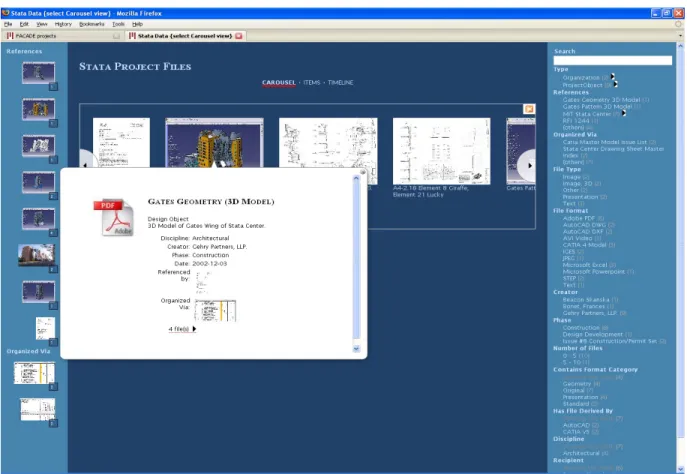 Figure 2. Screenshot of the first prototype FACADE public User Interface for the MIT  Stata Center
