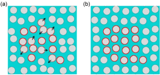 Fig. 6. Schematic view of the best 4x4 pseudo-disordered structure from the set of simulation  discussed above (already shown Fig