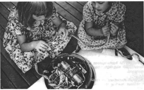 Figure  2-3 Children playing with the  original Floor  Turtle