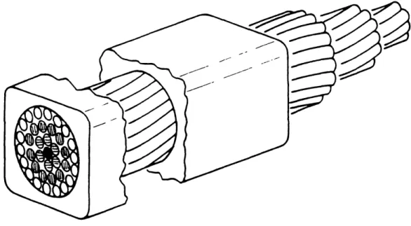 Figure 1.3  A &#34;simply twisted&#34; cable.  Strands on the outside  remain on the outside over the length of the cable