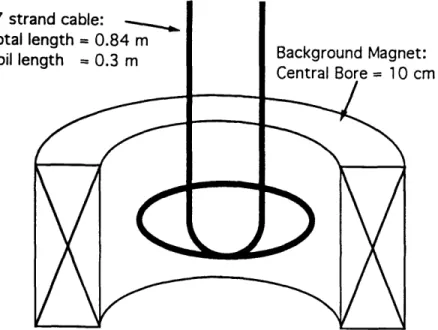 Figure  2.1  Schematic  of  the  27 strand  US-DPC  simulation  experiment.  A single  loop coil  formed  from  the  CICC  was  placed  in the  bore  of a  12 T Bitter  magnet