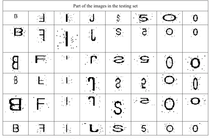 Fig. 2. Part of the images of the testing set in the experiment 