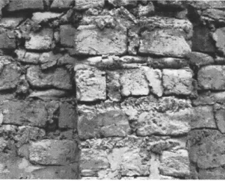 Figure  2-5:  Mortar in Construction. This photo shows  a wall  made  of fired bricks.