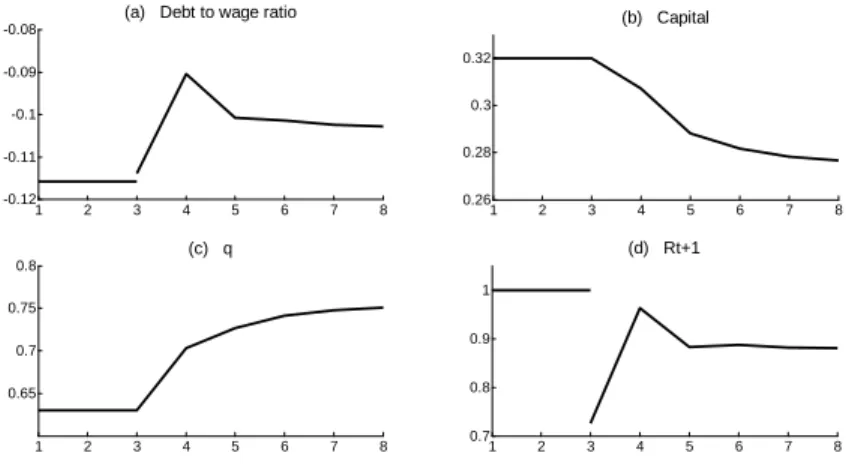 Figure 2. Transitional dynamics after a permanent technological shock.