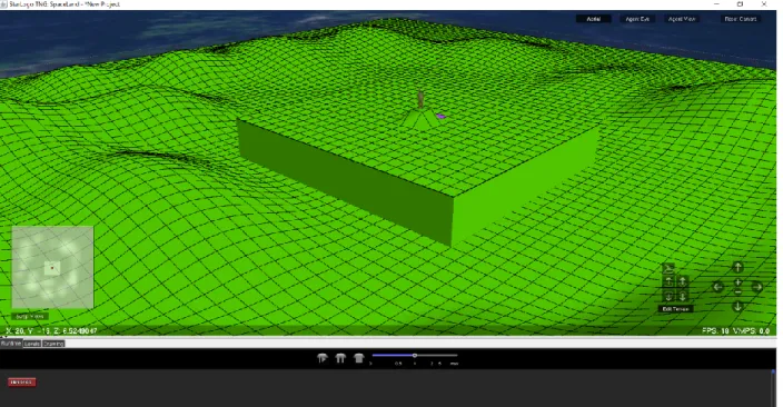 Figure 3: Editable terrain from StarLogo Nova’s predecessor, StarLogo TNG. 