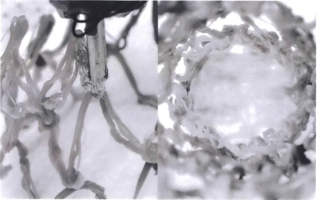Figure  3-9:  (L.)  Close-up  of HDPE  freeform  prototype.  (R.)  Detail  of finished  HDPE freeform  prototype.