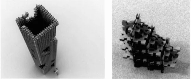 Figure 10: GIK Tower on the left; GIK assembly on the right [Gershenfeld] 