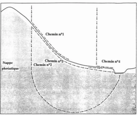 Figure 17. Types de co mportement de l'eau sur un versa nt. (D'après Dunne, 1 978).