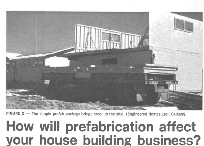 FIGURE  2  -  The  simple  prefab  package  brings order  to the site.  (Engineered Homes Ltd., Calgary)