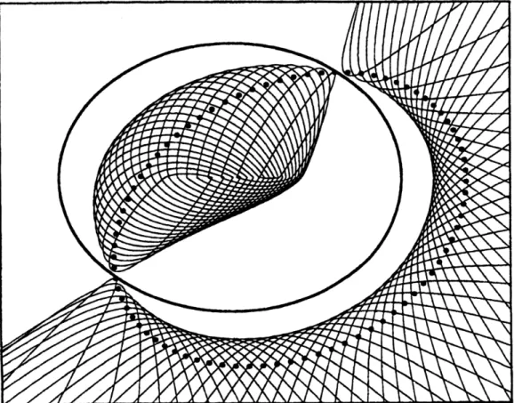 Figure 2.3.3: The bisector of two curves as the envelope of a family of point/curve bisectors (taken from [FR98b])