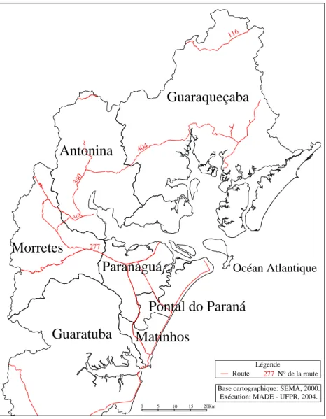 Figure 10 : Localisation des communes du littoral. 