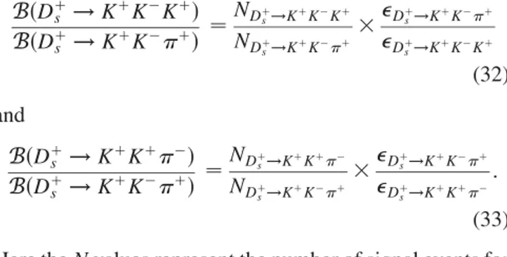 FIG. 12 (color online). (a) K þ K  K þ mass spectrum showing a D þ s signal. The curve is the result of the fit described in the text.