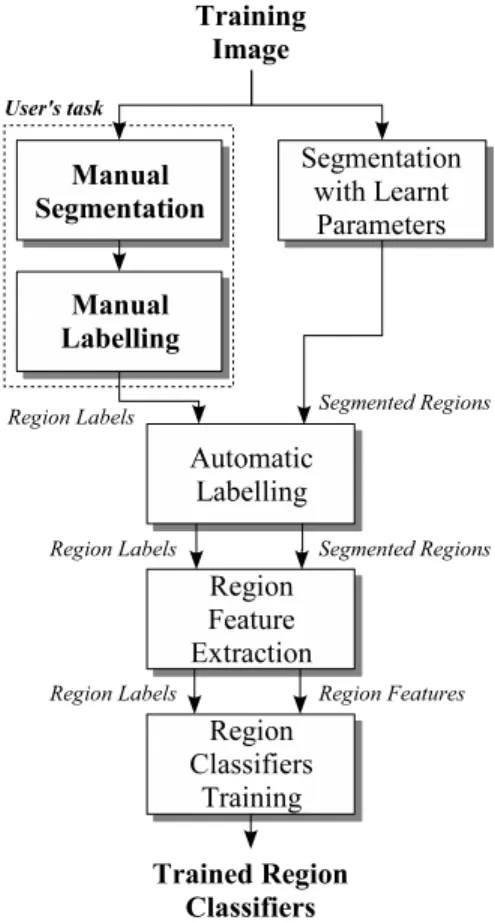 Figure 3.5: Proposed region lassier training shema. Input and output are in bold font.