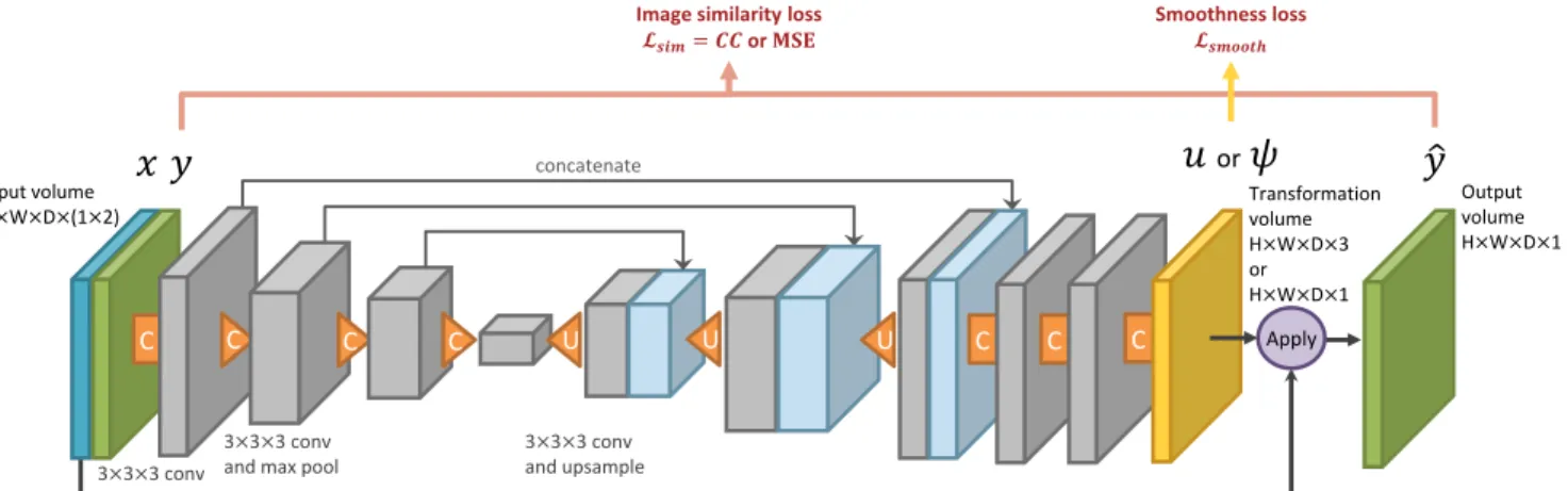 Figure 3: We use a convolutional neural network based on the U-Net architecture [63] to learn each transform model