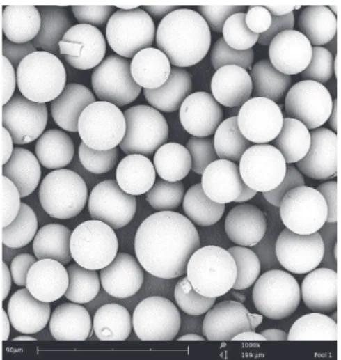 Figure 2: Scanning-electron microscope image of Holmium-PLA microspheres (from [73]).