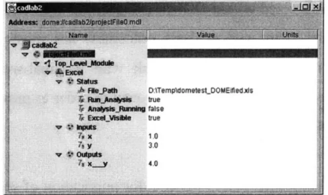 Figure 5:  Excel  service  as displayed  in DOME  client