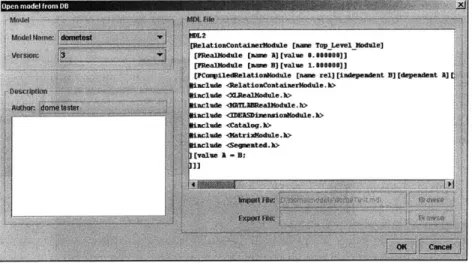 Figure  11:  DOME Data Manager's  Open Model  dialog