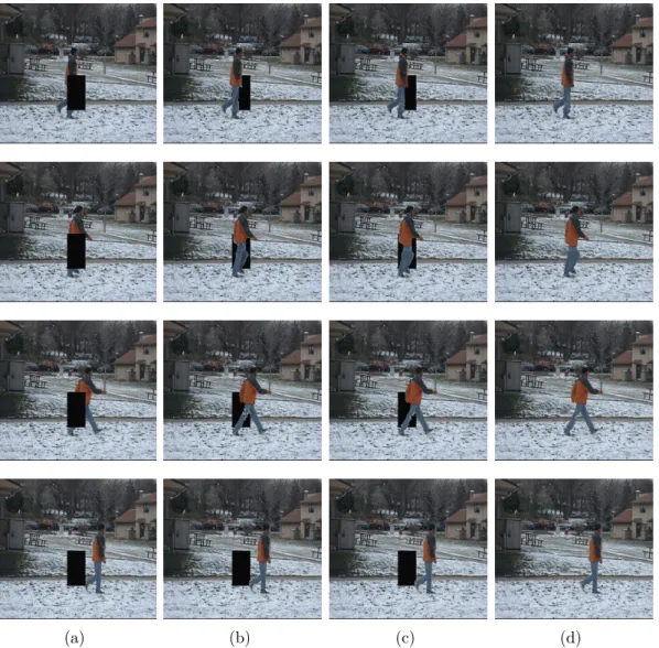 Figure 3.12: Impact of the neighbor embedding technique on inpaint- inpaint-ing results