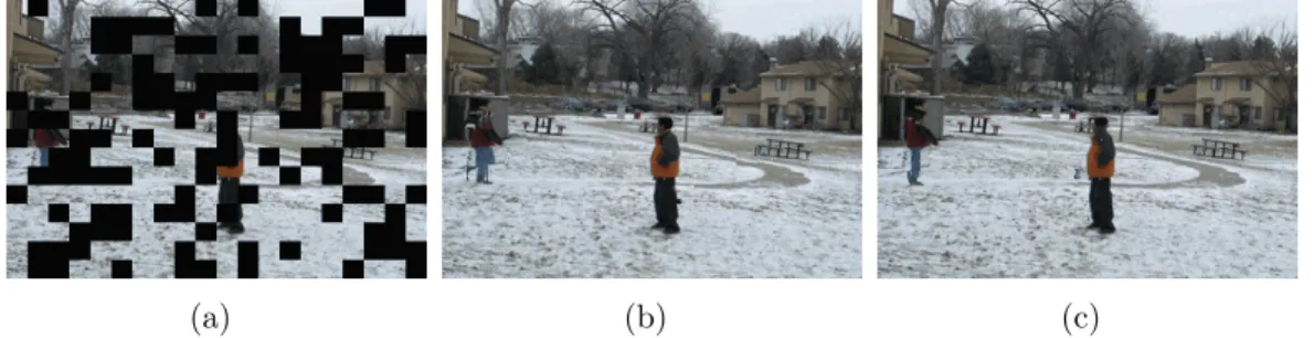 Figure 3.15: Performances of the proposed approach in the error con- con-cealment application