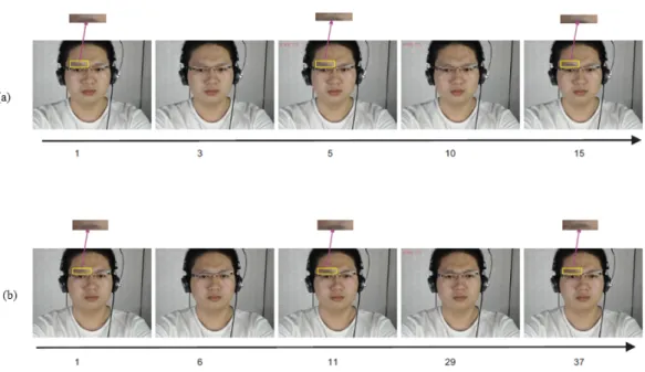 Figure 2.10: Examples of micro-expression (a) and macro-expression (b) from the (CAS(ME) 2 ) dataset