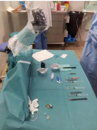 Figure 3.3: The camera fixed on the surgical tray in the OR.