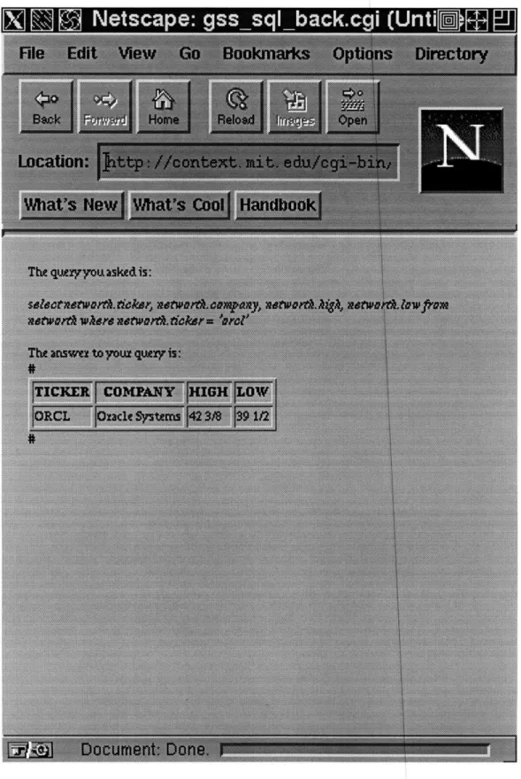 Figure 5.3: Final  Page  With Tabulated  Data.